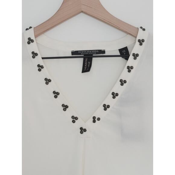 NWT Scotch & Soda Vagabond Voyage Beaded Blouse - Size 4 - Picture 5 of 7